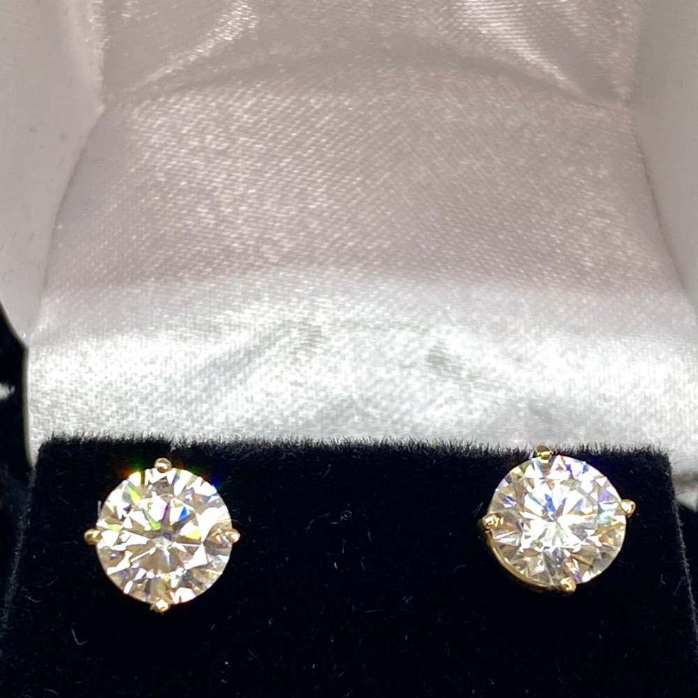 Diamonds 2 ct stud earring D color vvs mossanite - Picture 10 of 16